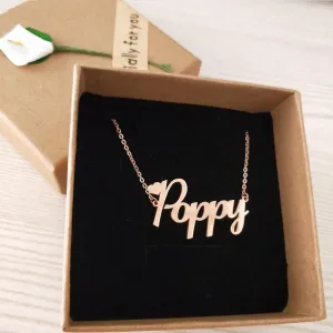 Personalized Custom Handwriting Name Plate Pendants Necklaces