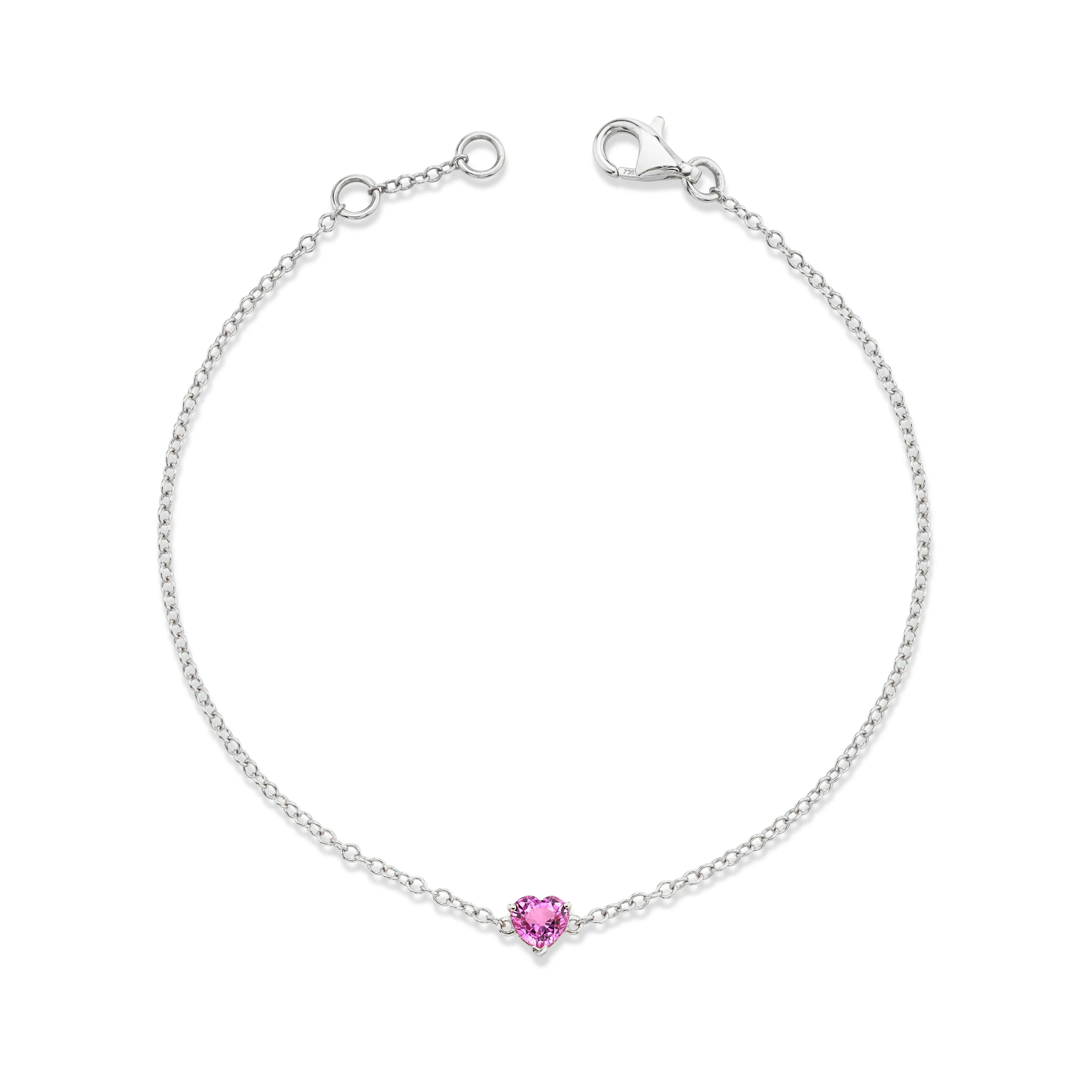 PINK SAPPHIRE BABY HEART ANKLET