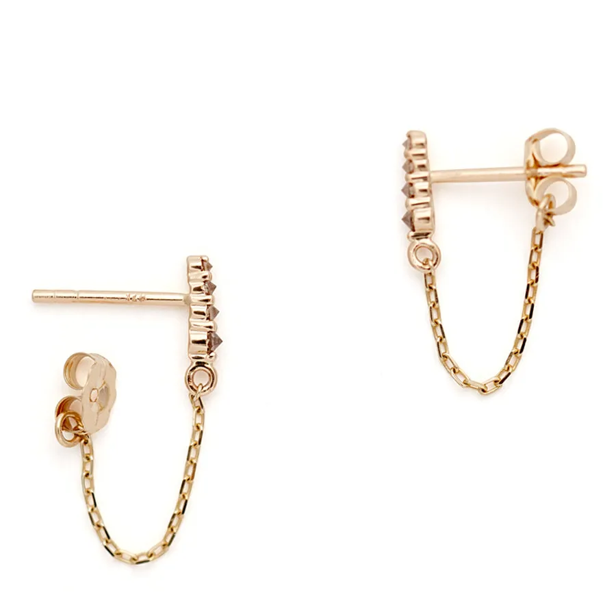 Pointe Harness Earring - 14k Gold & Champagne Diamond