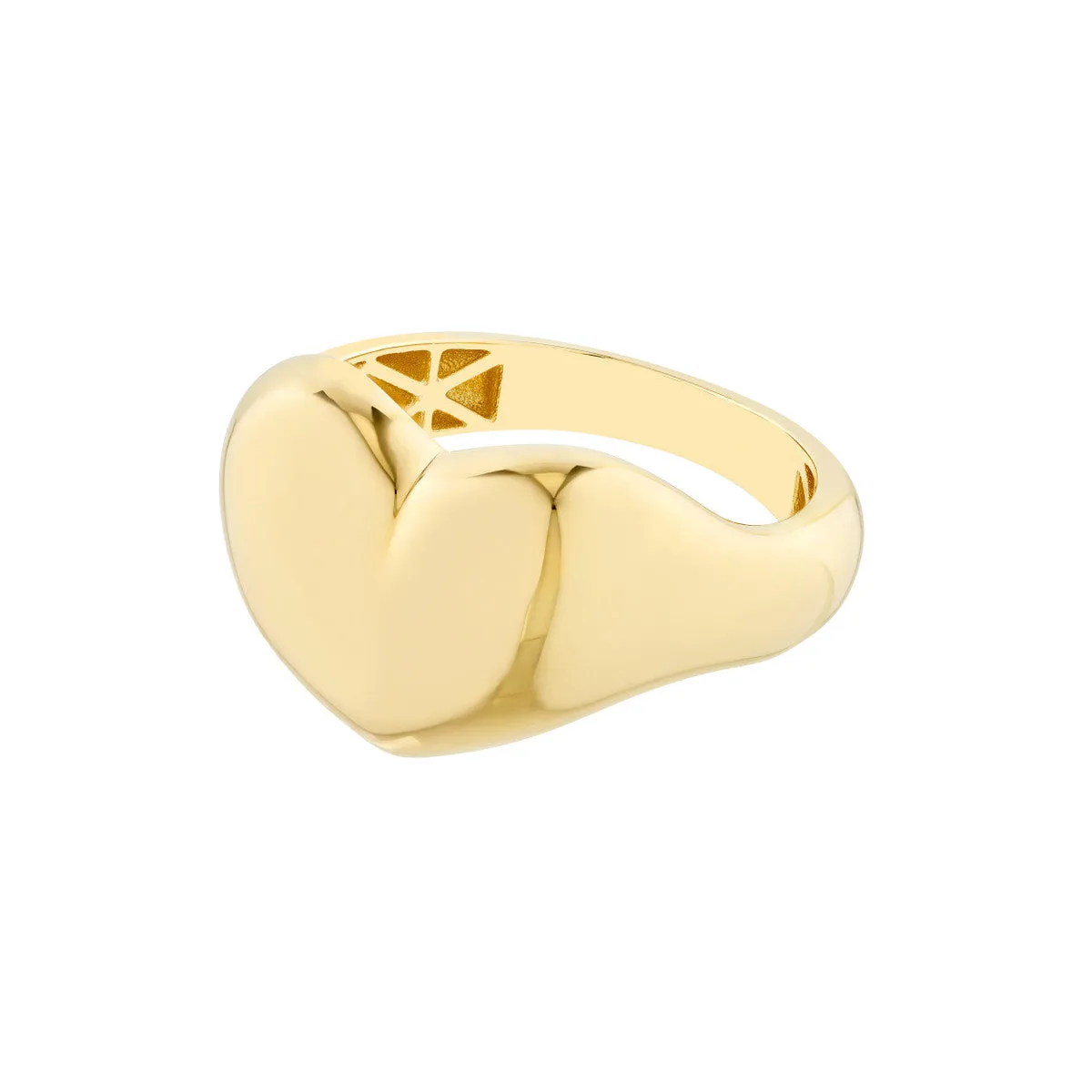 Polished Puffed Heart Ring