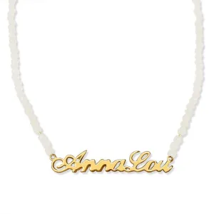 Precious Stone Name Necklace