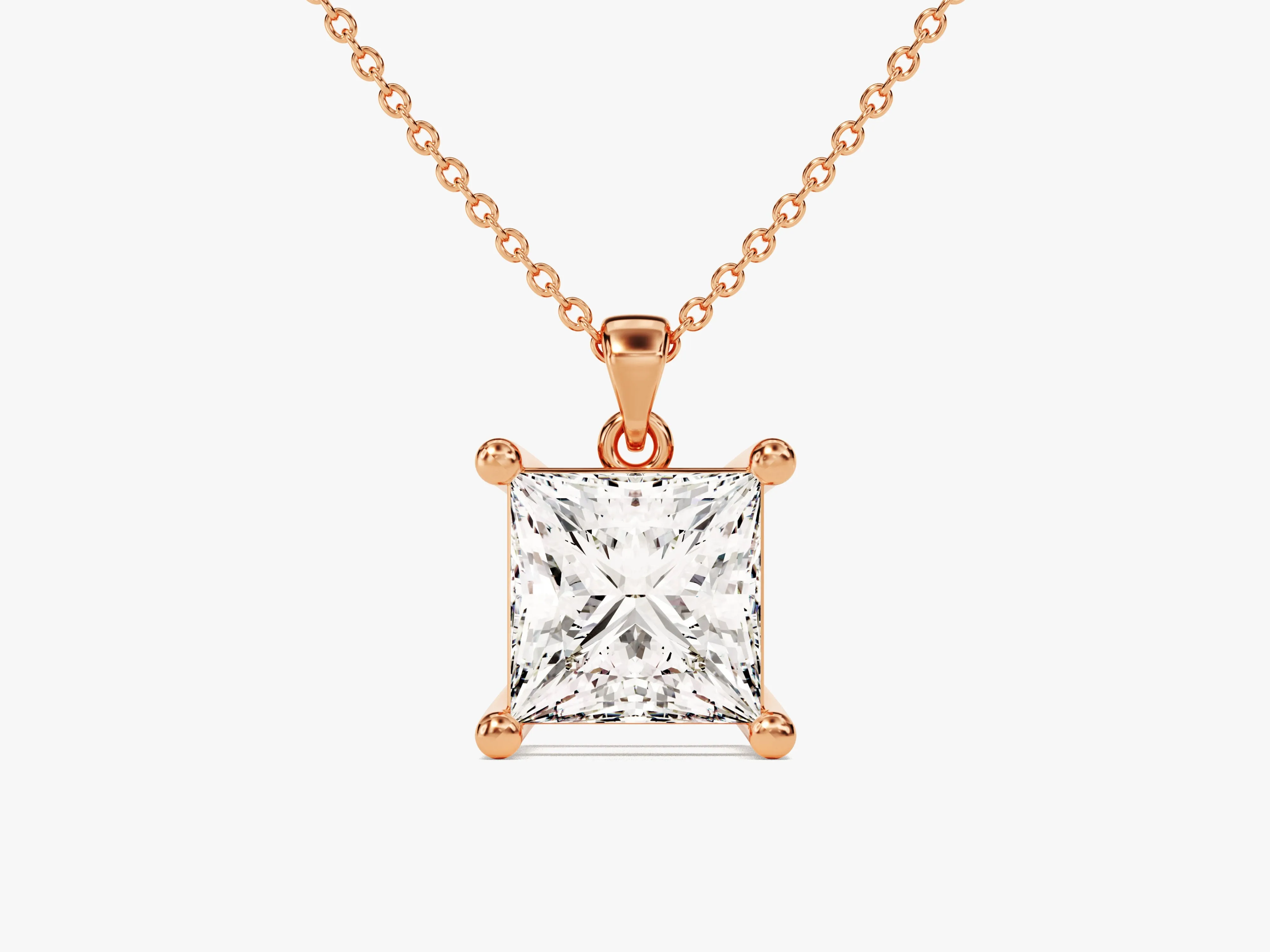 Princess Cut Moissanite Solitaire Pendant (1.50 CT)