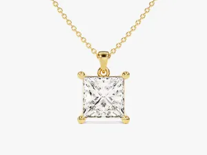 Princess Cut Moissanite Solitaire Pendant (1.50 CT)