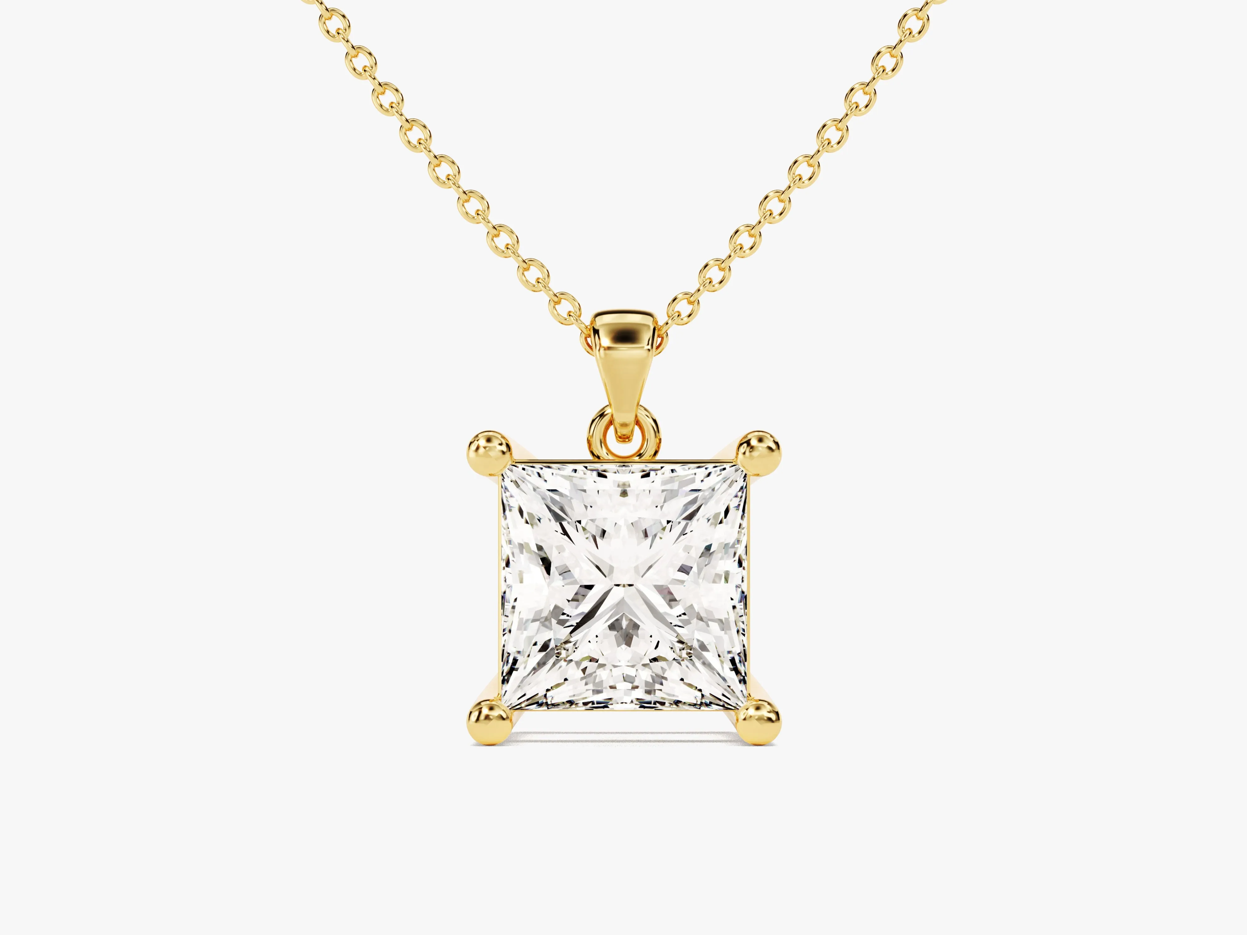 Princess Cut Moissanite Solitaire Pendant (1.50 CT)