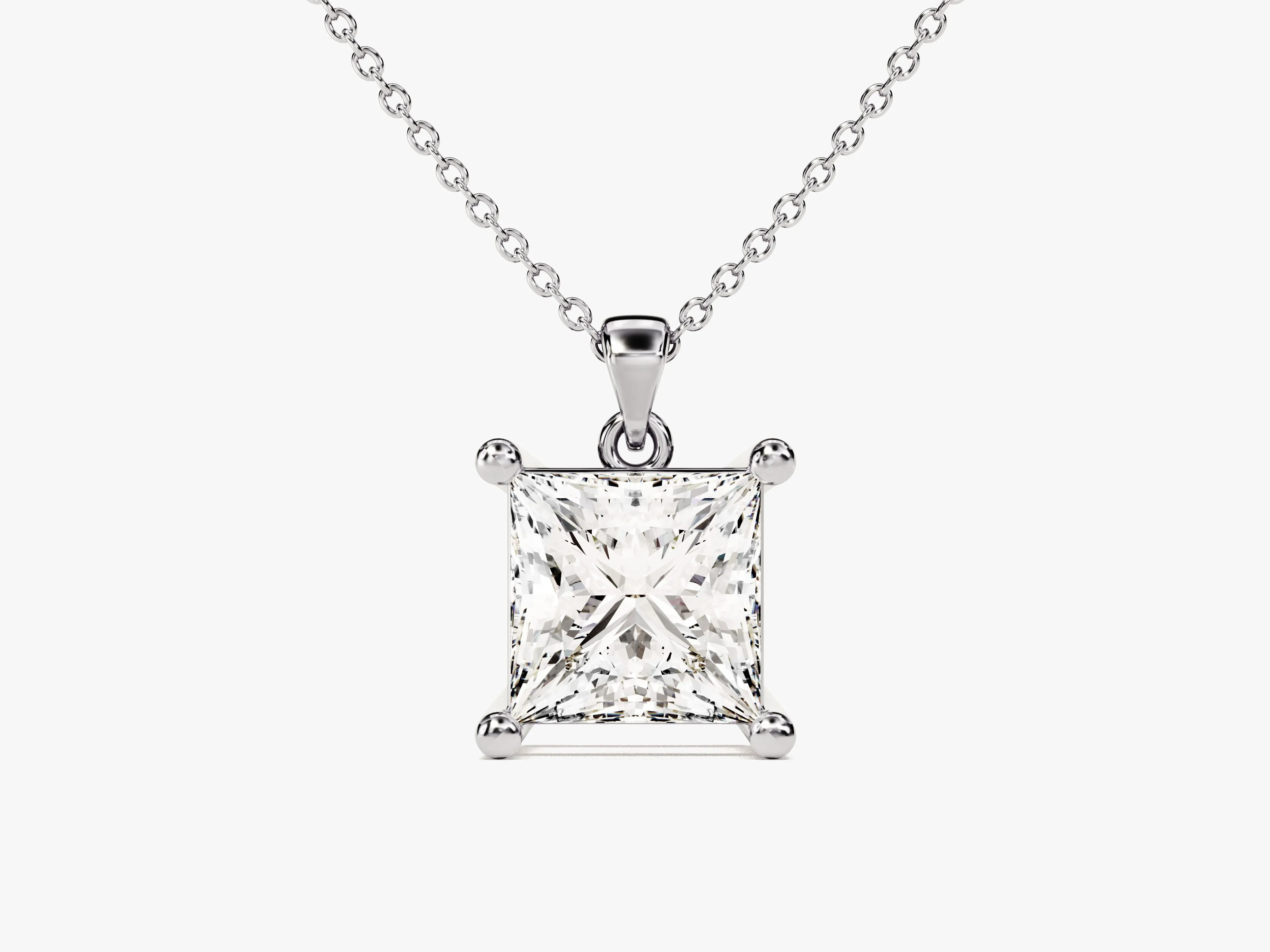 Princess Cut Moissanite Solitaire Pendant (1.50 CT)