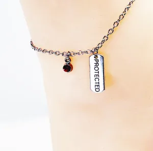 Protected Anklet with Gem. Ankle Bracelet for Women. BDSM