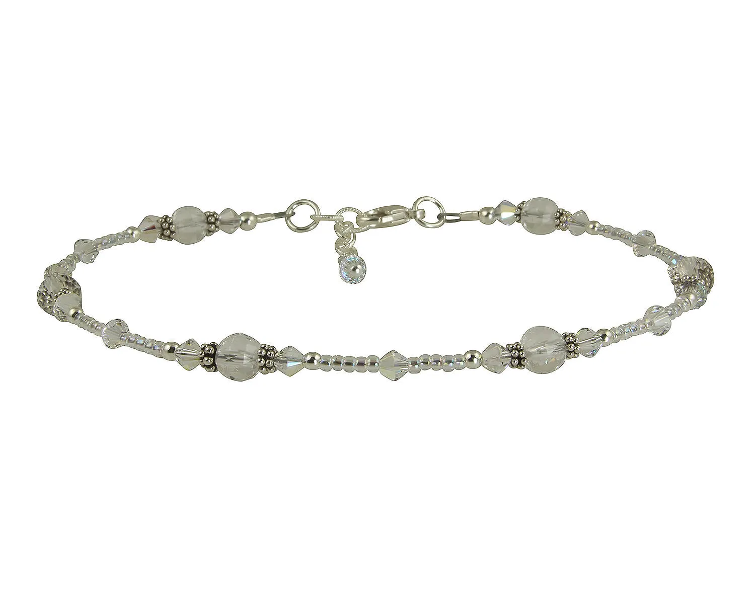 Quartz Crystal Gemstone Beaded Anklet