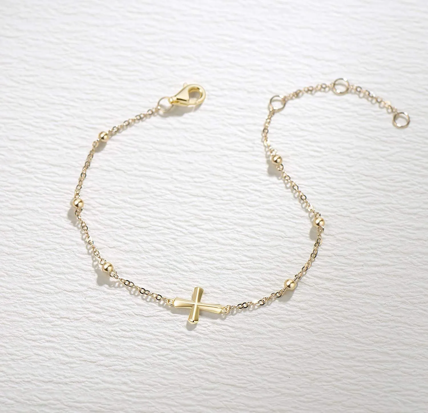 "Emilia" Cross Gold 14K Yellow Gold Bracelet