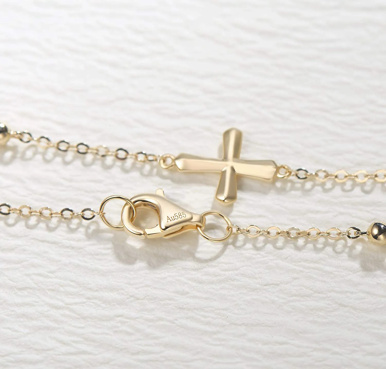 "Emilia" Cross Gold 14K Yellow Gold Bracelet