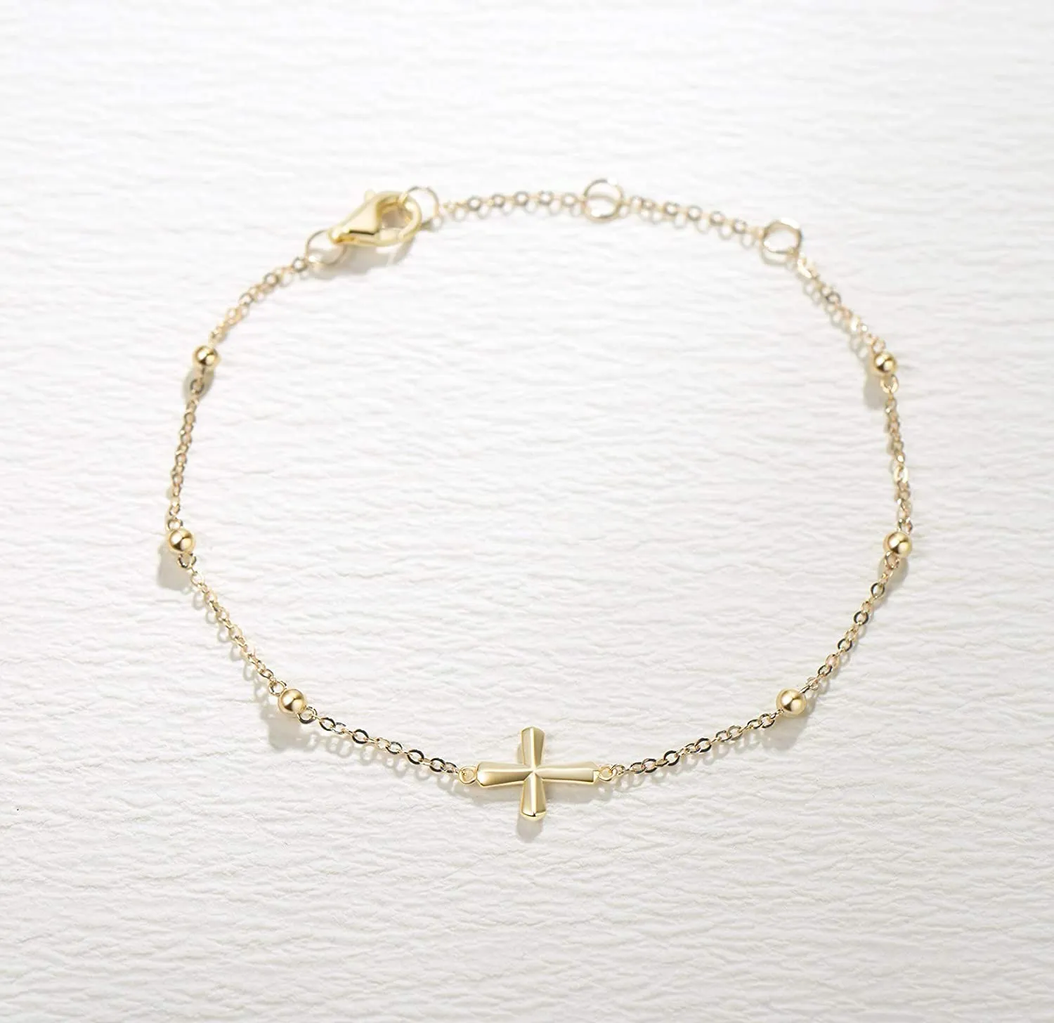 "Emilia" Cross Gold 14K Yellow Gold Bracelet