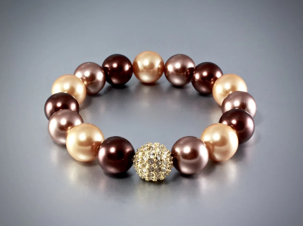 "Maya Gold" - Pearl Stretch Bracelets