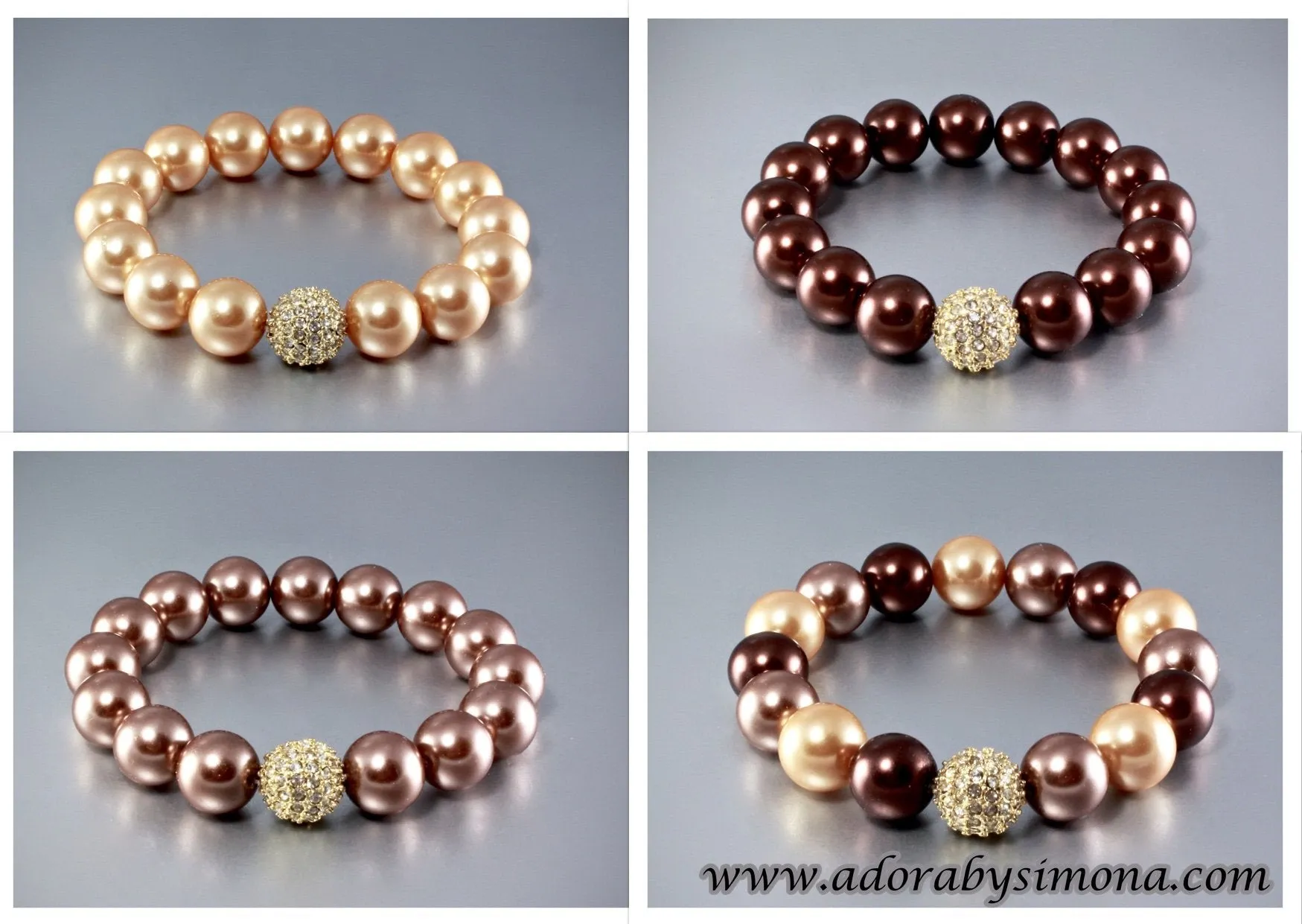 "Maya Gold" - Pearl Stretch Bracelets