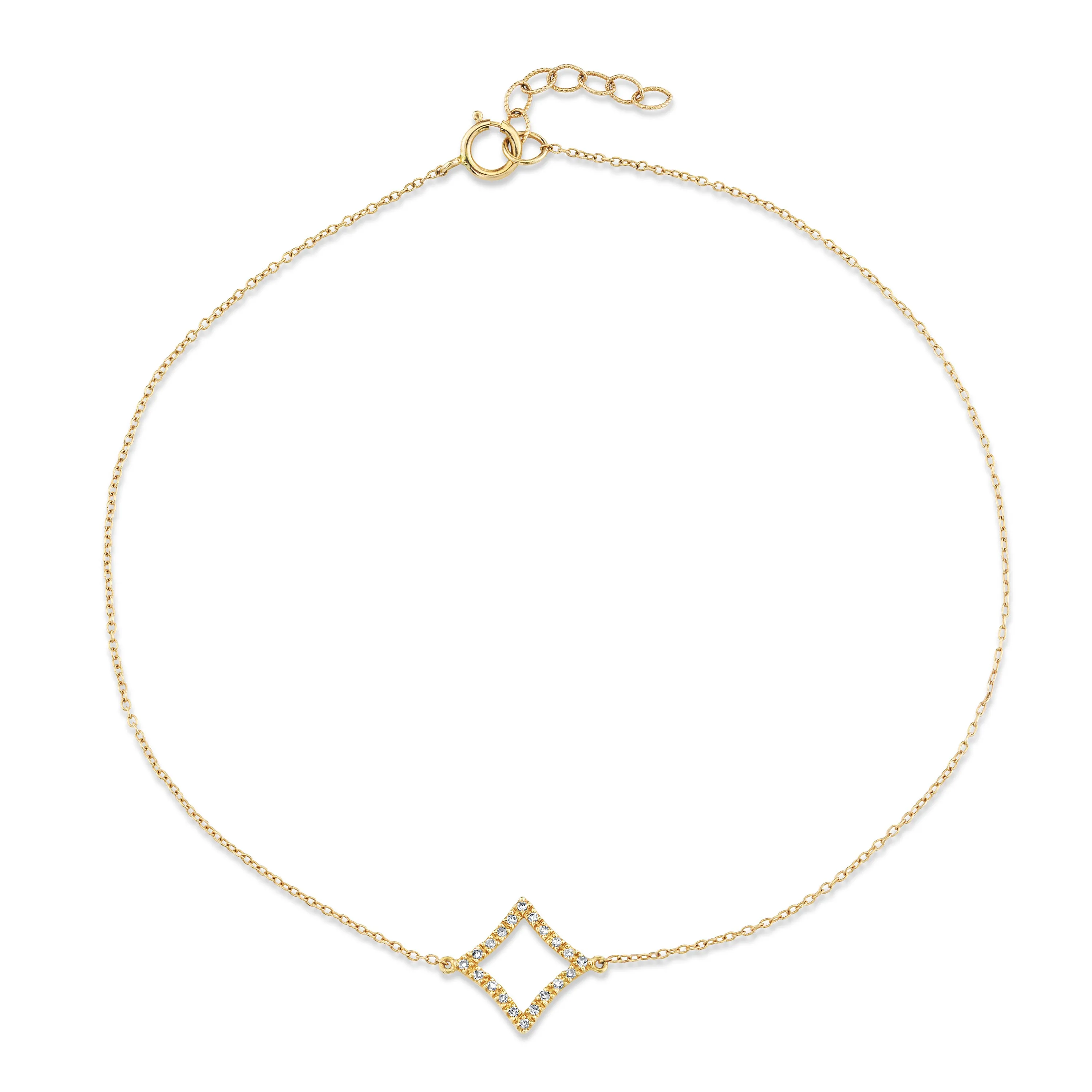 READY TO SHIP DIAMOND 14K CUT-OUT DIAMOND ANKLET