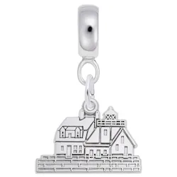 Rockland Me. Lighthouse Charm Dangle Bead In Sterling Silver