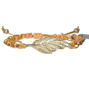 Rose Gonzales "Trina" Boheme Collection Woven Bracelet in Goldenrod & Peach