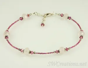 Rose Quartz Crystal Gemstone Anklet