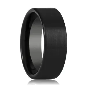 SAN BERNARDINO | Black Titanium Ring, Flat Brushed