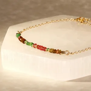 Semi precious  half stone anklet