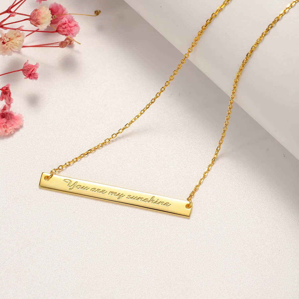 Serif Custom Sentence Tag Chain Necklace