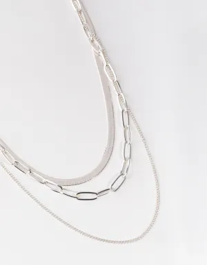 Silver Mix Trend Chain Necklace Pack