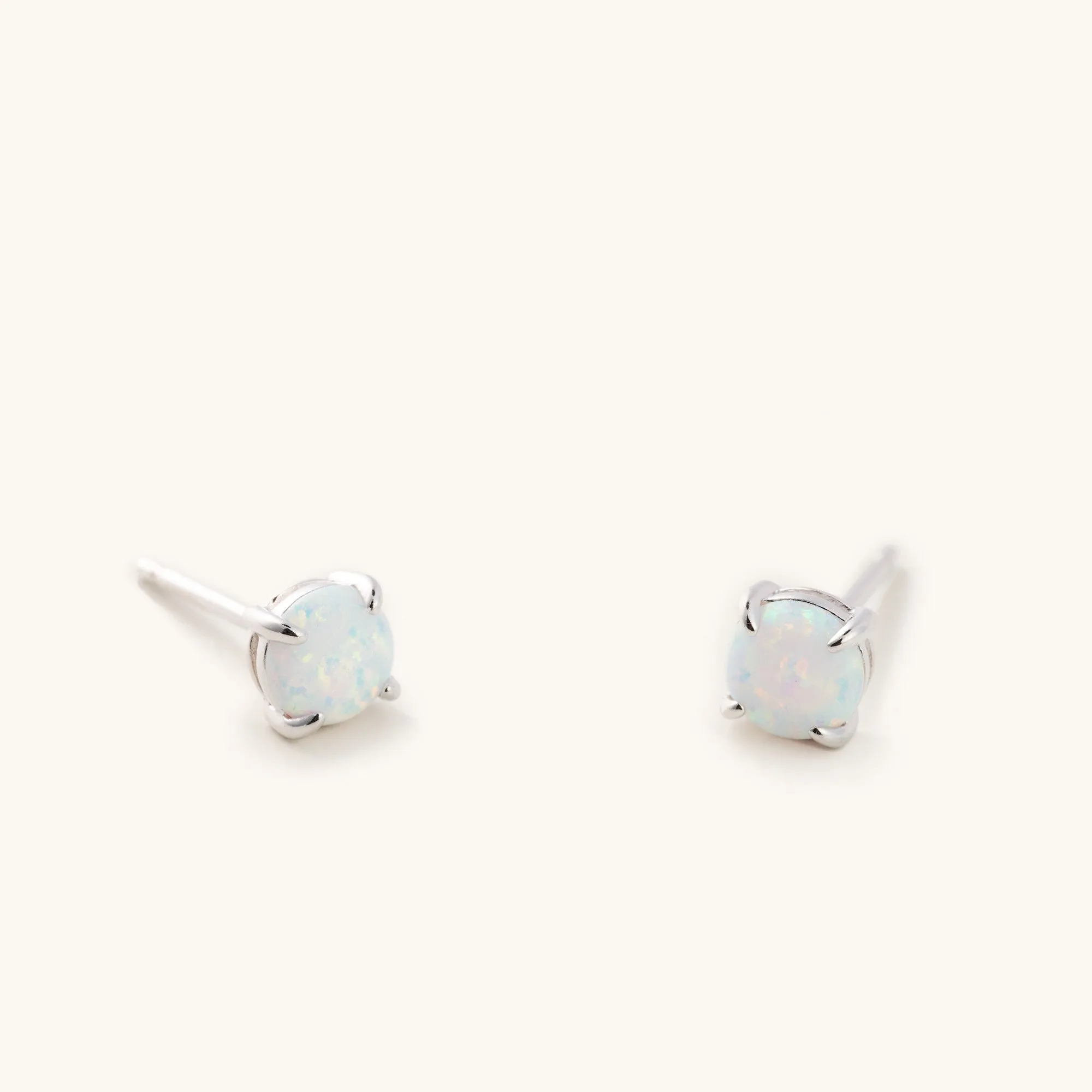 Silver Opal Studs