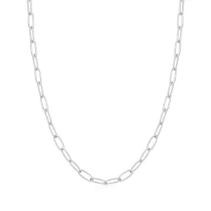 Silver Paperclip Link Chain Necklace