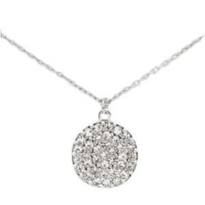 Silver Round CZ Layers Necklace