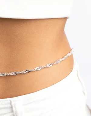 Silver Twisted Waist Chain