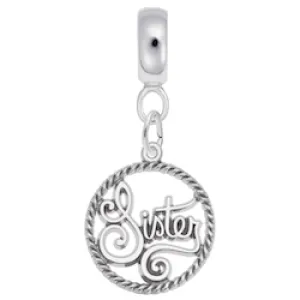 Sister Charm Dangle Bead In Sterling Silver