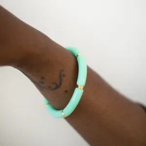 Skinny Acrylic Bamboo Bracelet: Mint