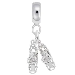 Snow Shoes Charm Dangle Bead In Sterling Silver