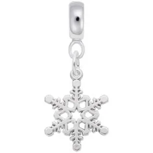 Snowflake Charm Dangle Bead In Sterling Silver