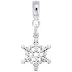 Snowflake Charm Dangle Bead In Sterling Silver