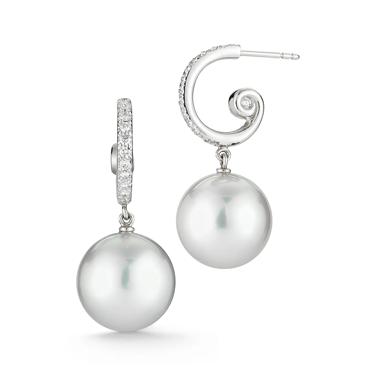 South Sea Pearl and Diamond Earrings