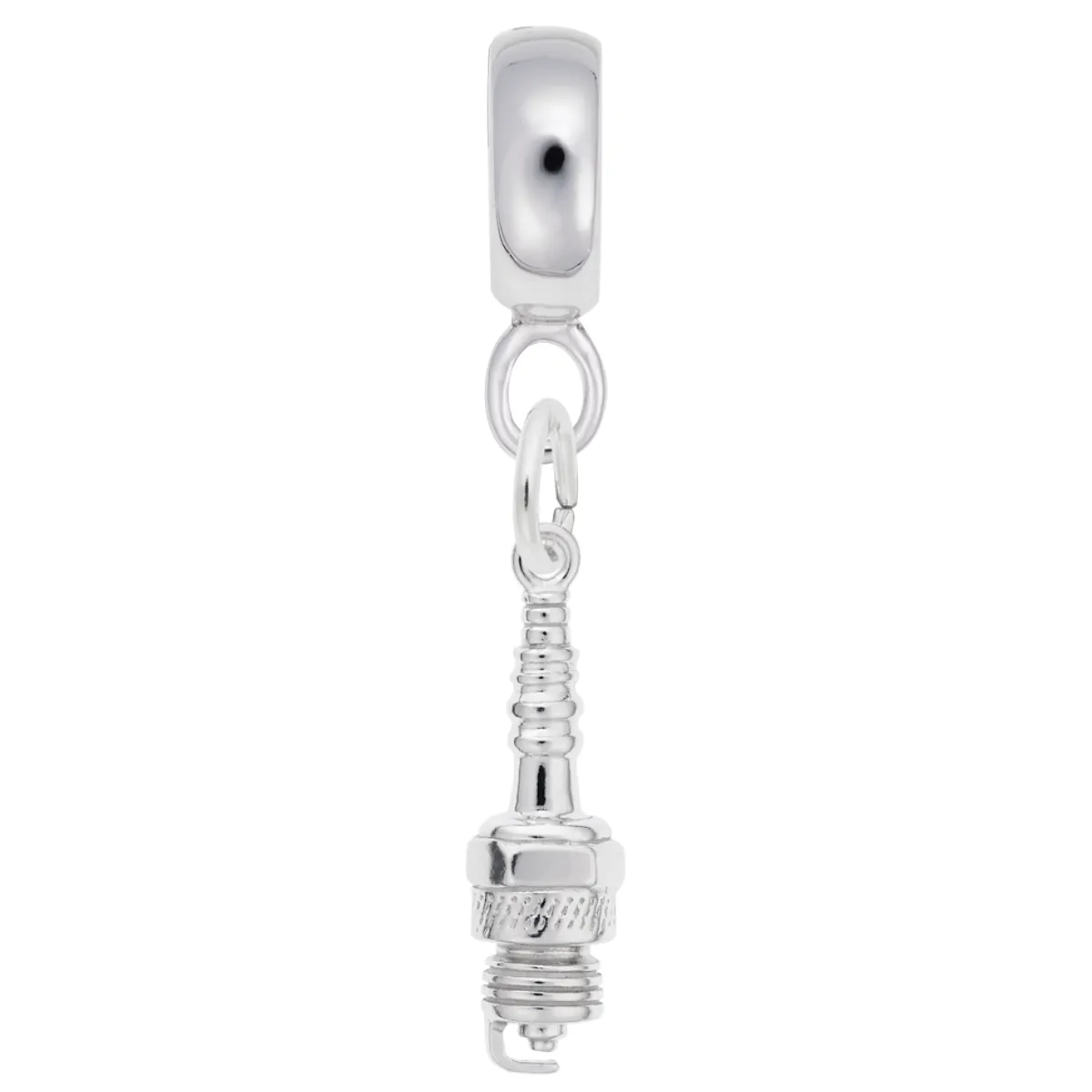 Spark Plug Charm Dangle Bead In Sterling Silver