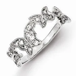 Sterling Silver Butterfly CZ Ring