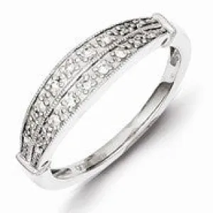 Sterling Silver Double Lined Diamond Ring