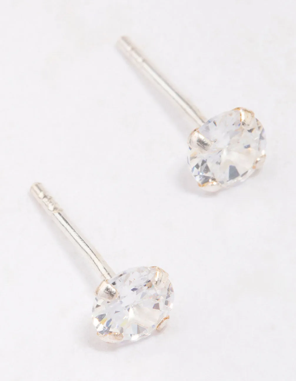 Sterling Silver Mini Cubic Zirconia Stud Earrings