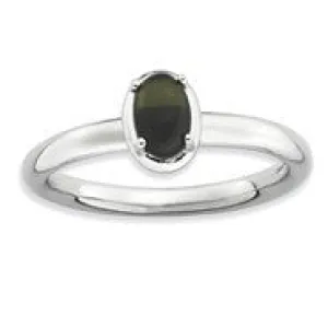 Sterling Silver Onyx Polished Ring