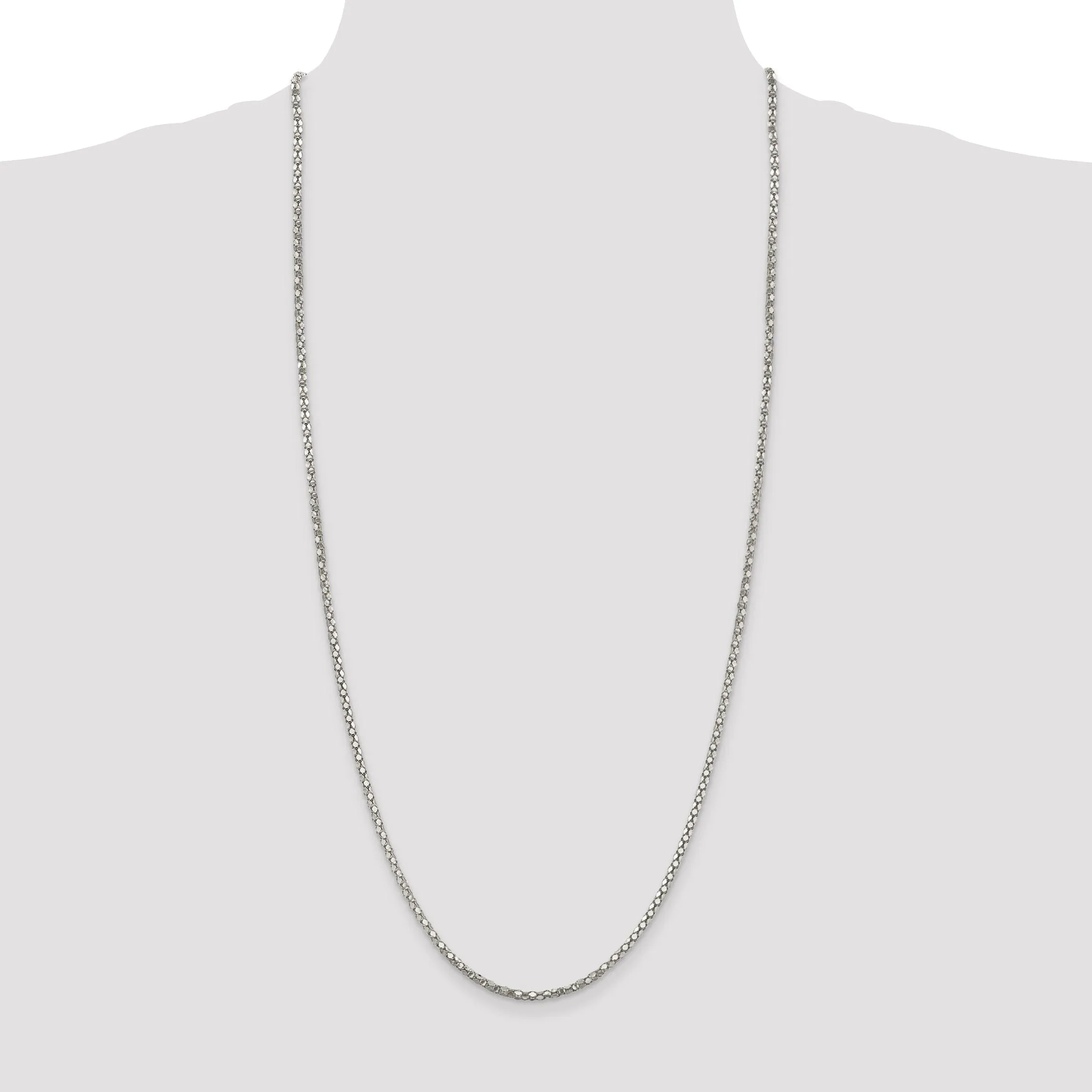 Sterling Silver Polished 2.50-mm Popcorn Chain