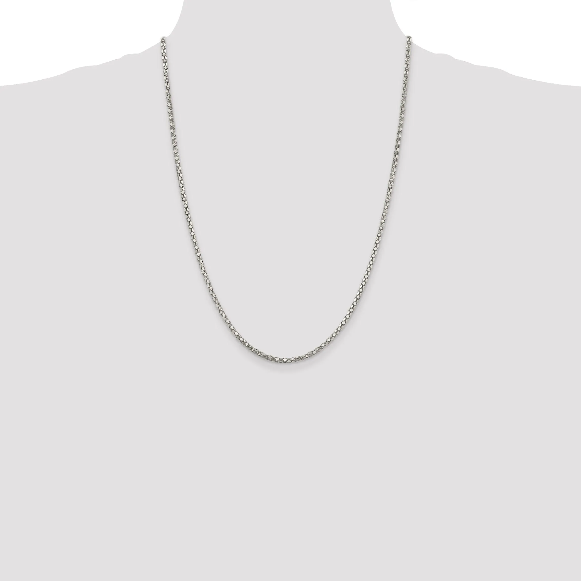 Sterling Silver Polished 2.50-mm Popcorn Chain