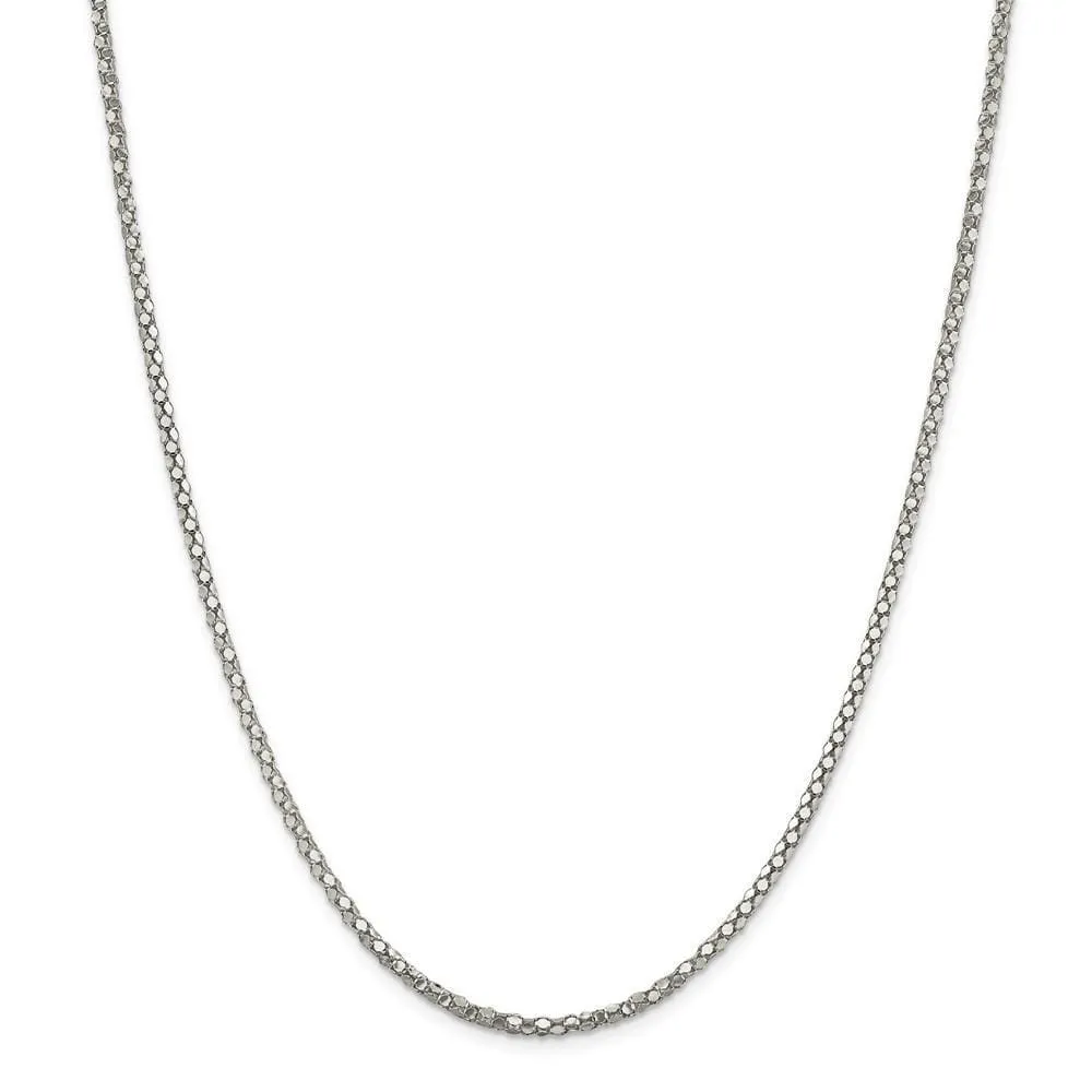 Sterling Silver Polished 2.50-mm Popcorn Chain