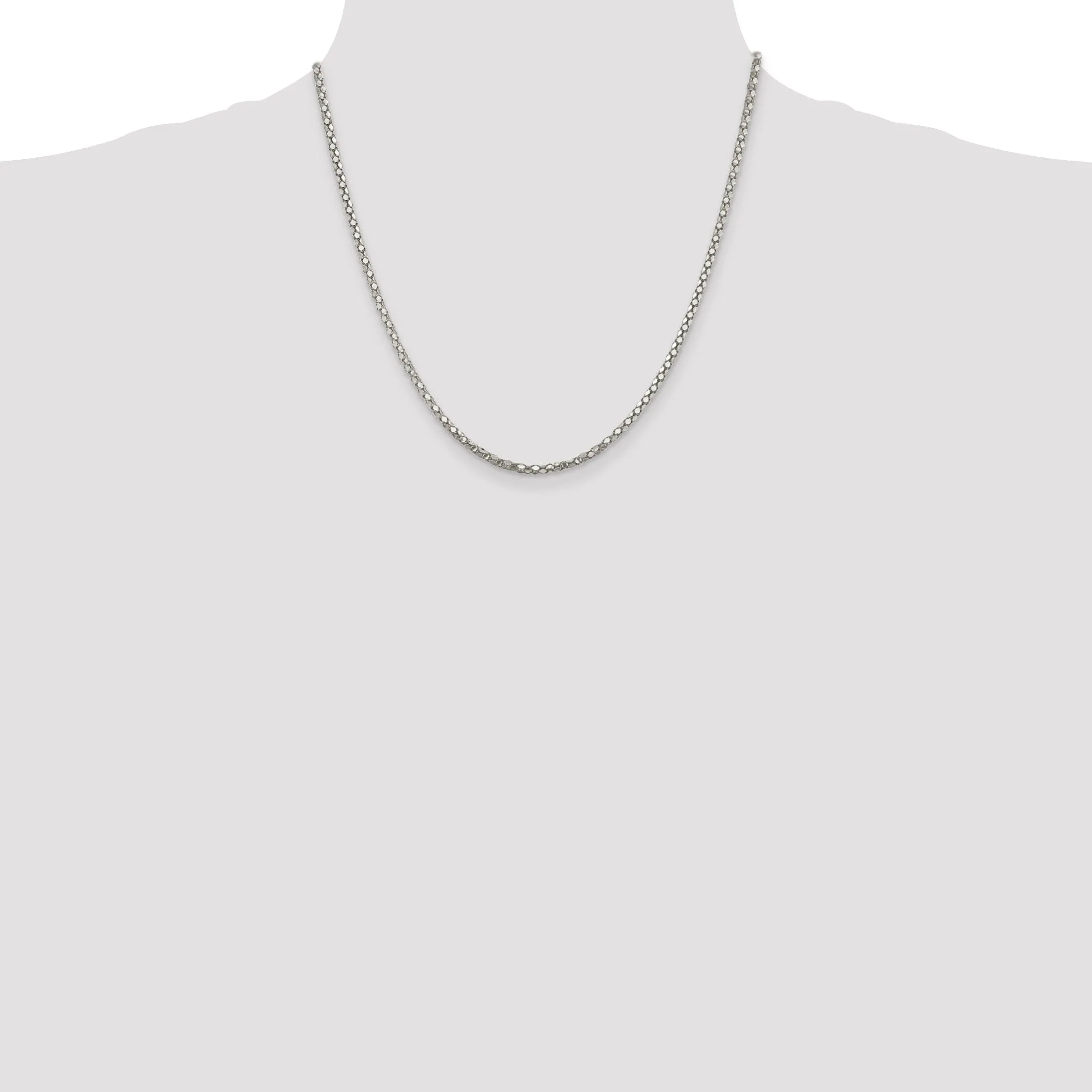 Sterling Silver Polished 2.50-mm Popcorn Chain