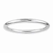 Sterling Silver Rhodium Polished Ring