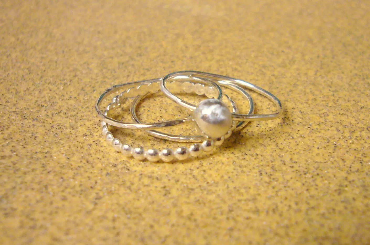 Sterling silver stacking rings sterling silver ring silver ball ring beaded stackable ring Etsy jewelry