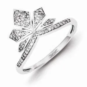 Sterling Silver w/Rhodium Plated Diamond Crown Ring