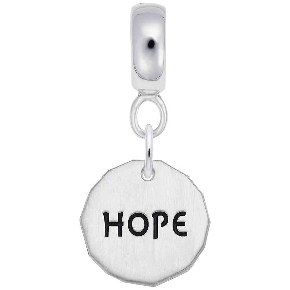 Tag- Hope Charm Dangle Bead In Sterling Silver