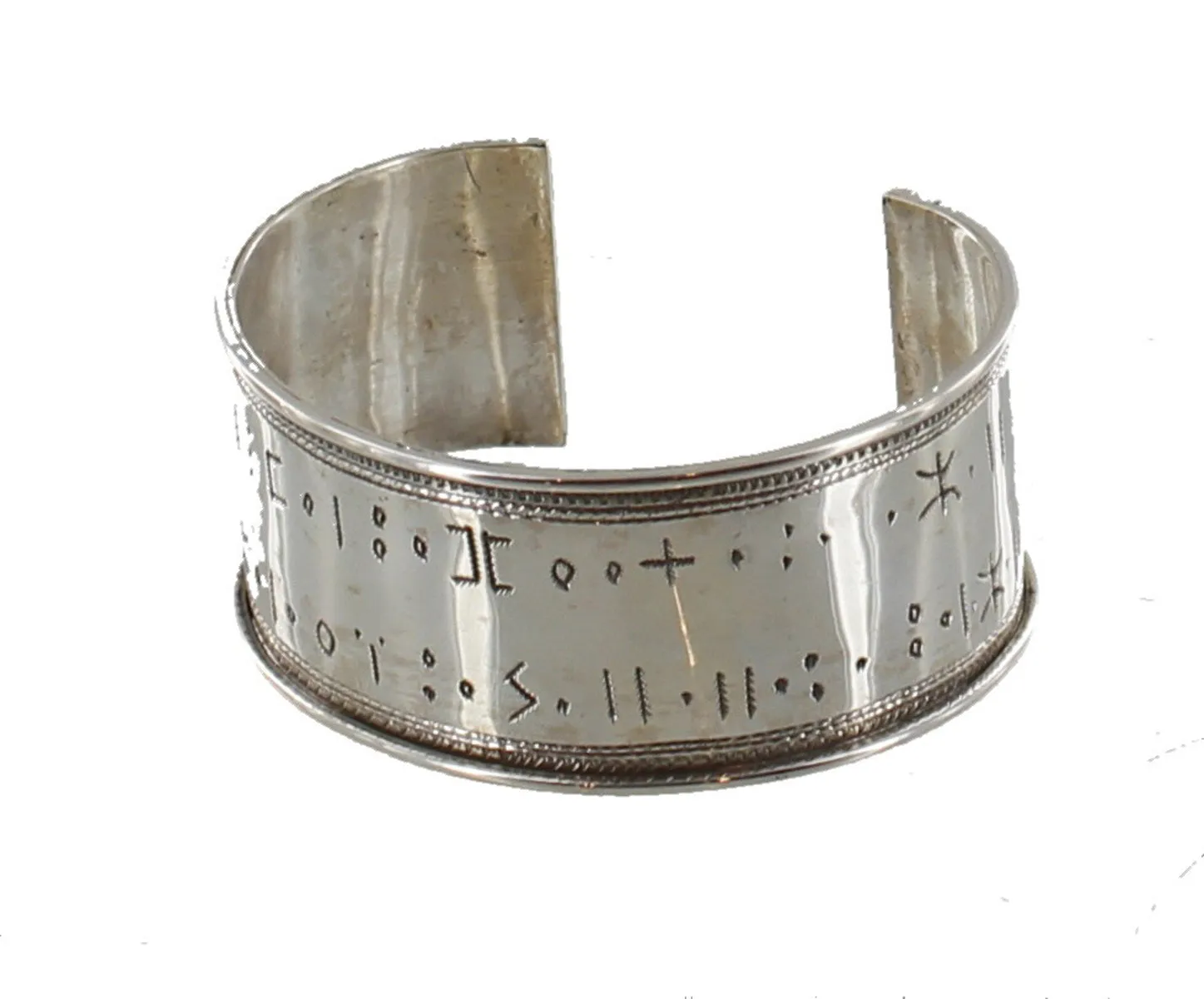 TASHFIN Silver Cuff Bracelets, Detailed Etching