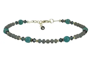 Teal Green Agate Gemstone Anklet