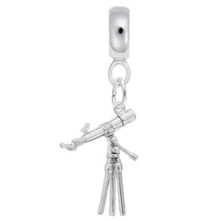 Telescope Charm Dangle Bead In Sterling Silver